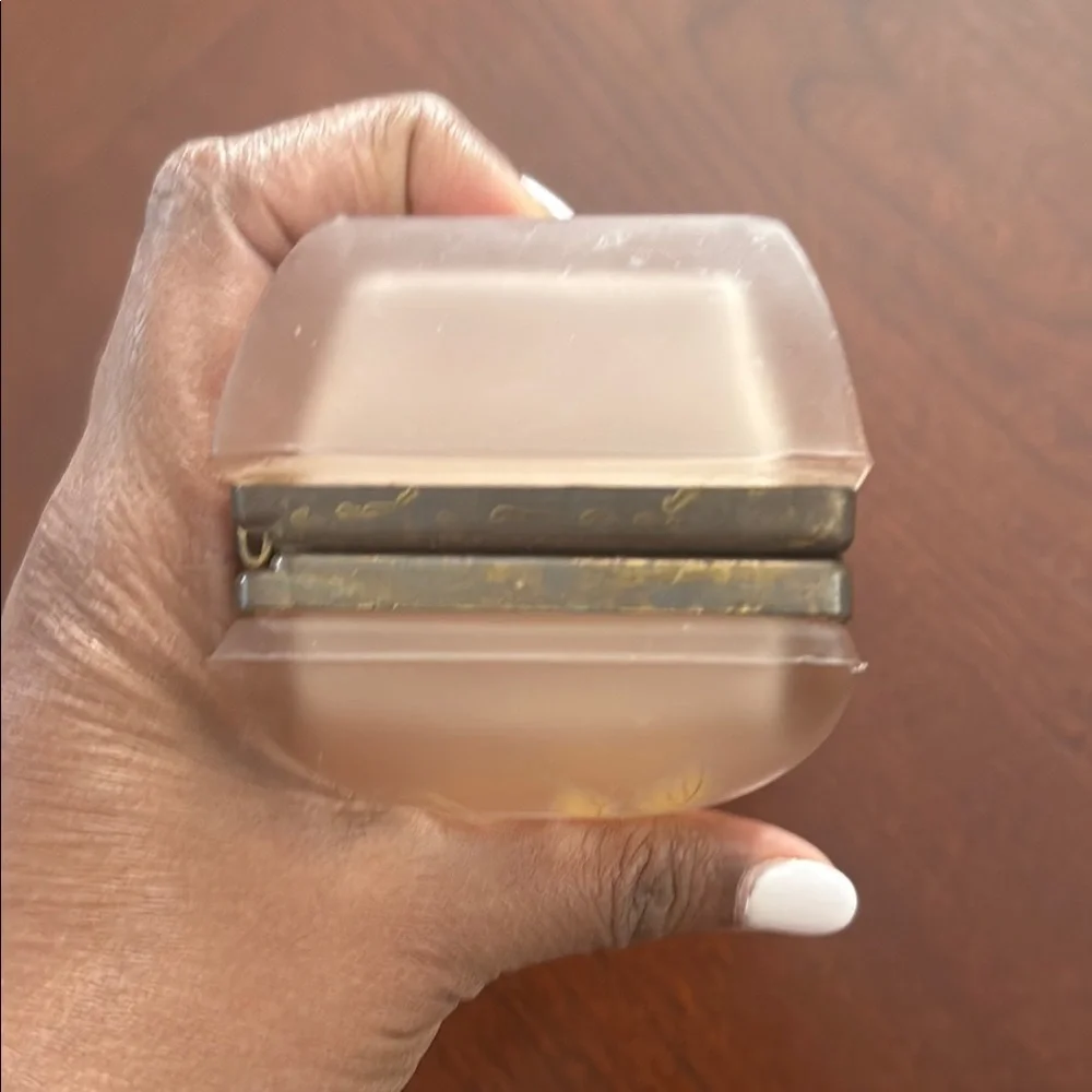 Vintage 60s Elegant Floral translucent gold trim cigarette, misc or trinket box